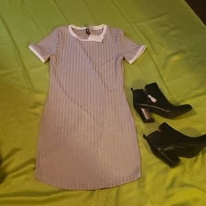Form fitting,  gray and white dress from H&M